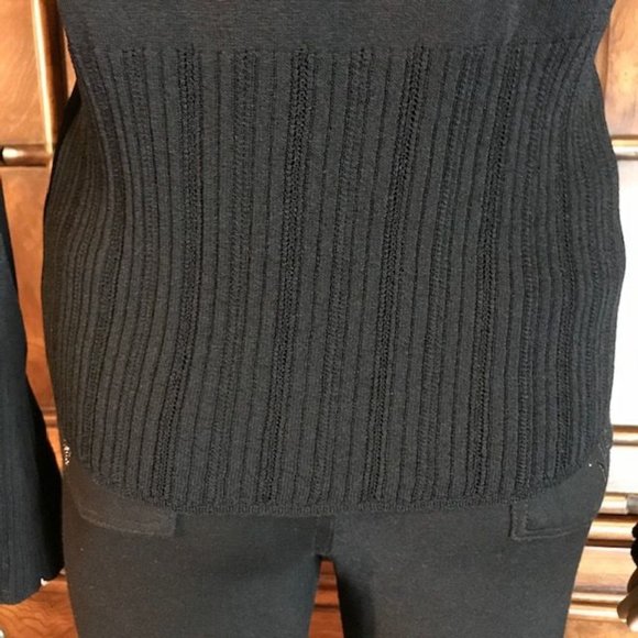 Kasper Pointelle Scallop Crochet Bow Neck Sweater - Picture 9 of 12